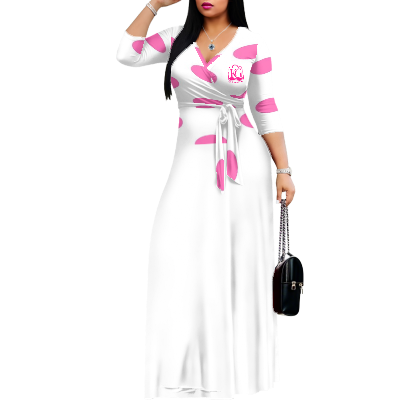 K & G Pink and White Polka Dot Dress with Handbag