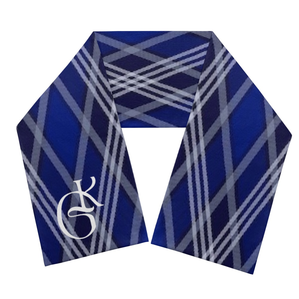 Blue and Navy plaid jacket and Scarf