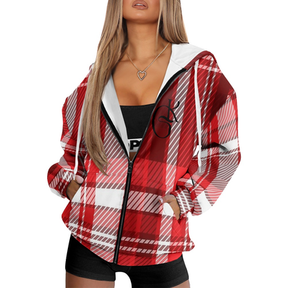 Red and White plaid jacket and Scarf