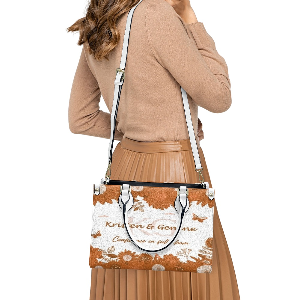 K & G original Burnt Orange and white Floral Bag w/Wallet