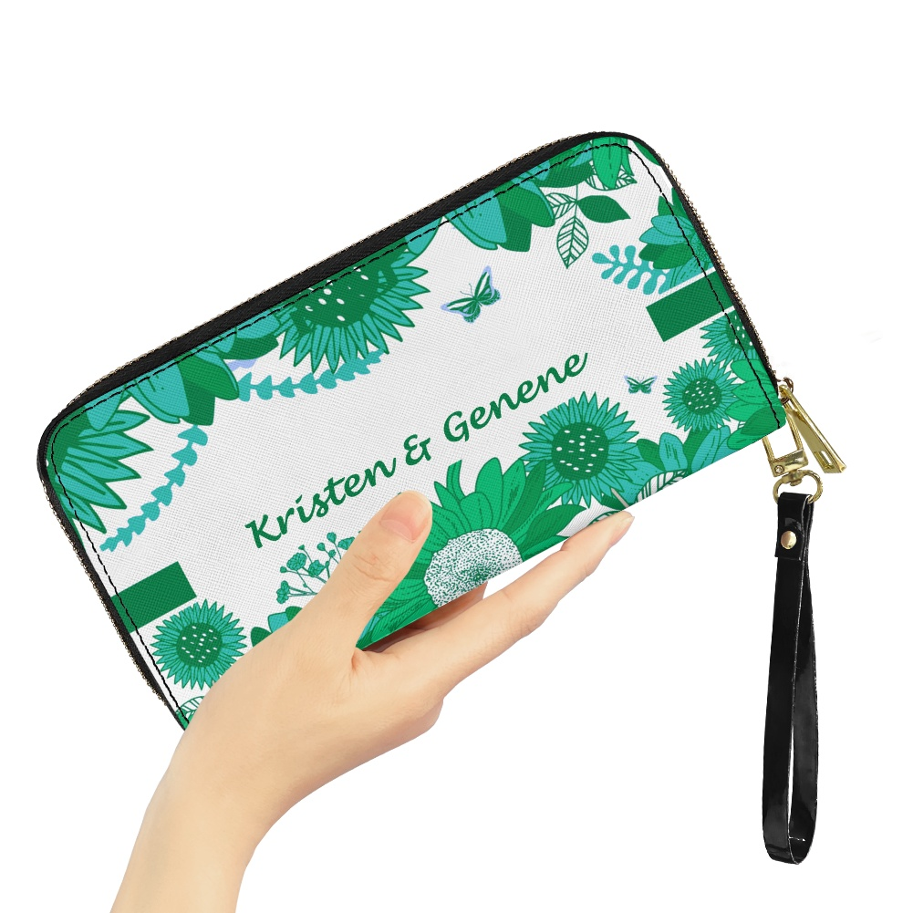 K & G original Hunter Green and white Floral Bag w/Wallet