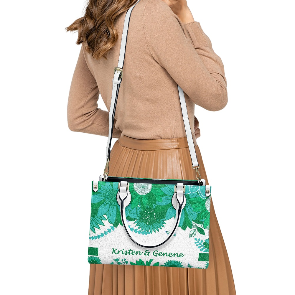 K & G original Hunter Green and white Floral Bag w/Wallet