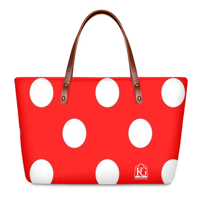 K & G Red and White Polka Dot Dress with Handbag
