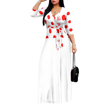 K & G Red and White Polka Dot Dress with Handbag