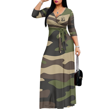 K & G Camouflage Dress with a Tote Bag