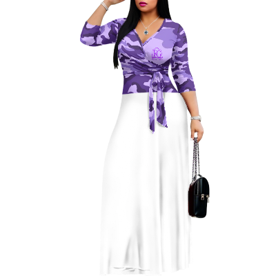 K & G Purple Camouflage Dress with a Tote Bag