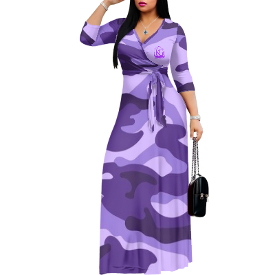 K & G Purple Camouflage Dress with a Tote Bag