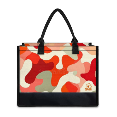 K & G Burnt Orange Camouflage Dress with a Tote Bag
