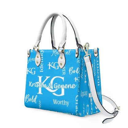 K & G Teal and White Confidence Dress with a Handbag