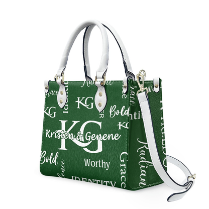 K & G Hunter Green and Black/White Confidence Dress with a Handbag