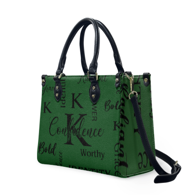 K & G Hunter Green and Black/White Confidence Dress with a Handbag