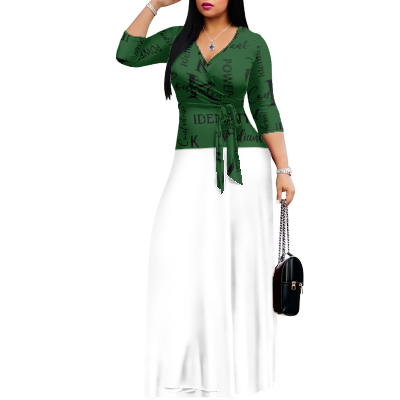 K & G Hunter Green and Black/White Confidence Dress with a Handbag