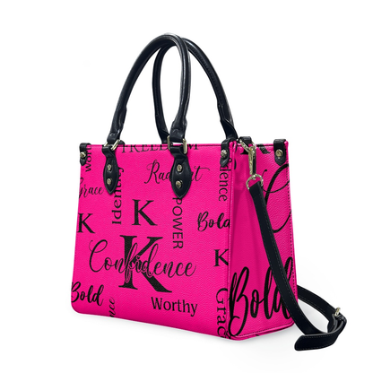 K & G Fuchsia and Black/White Confidence Dress with a Handbag