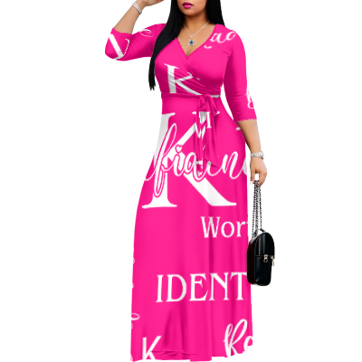 K & G Fuchsia and Black/White Confidence Dress with a Handbag