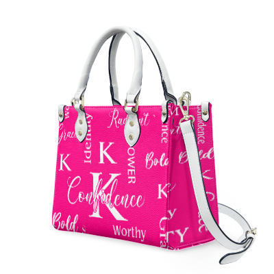 K & G Fuchsia and Black/White Confidence Dress with a Handbag