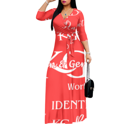 K & G Red and White Confidence Dress with a Handbag