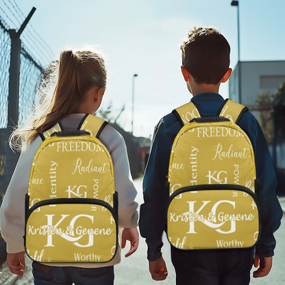 K & G original Mustard and white Backpacks