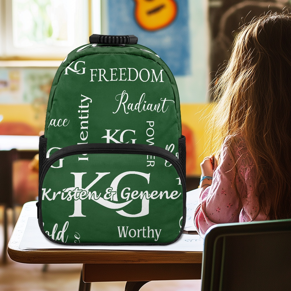 Green & White Bold and Worthy Backpack