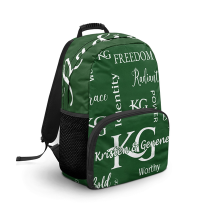 Green & White Bold and Worthy Backpack