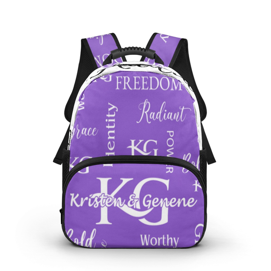 Purple and White K & G Identity Backpack