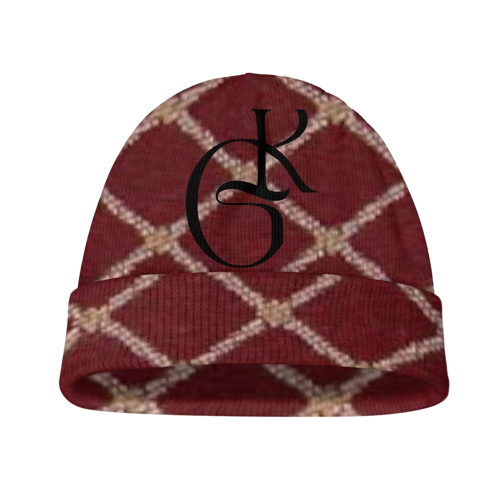 Burgundy and Tan  Jacket and Beanie