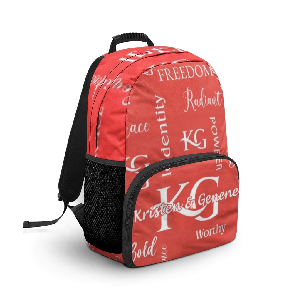 Red and White K & G Bold backpack