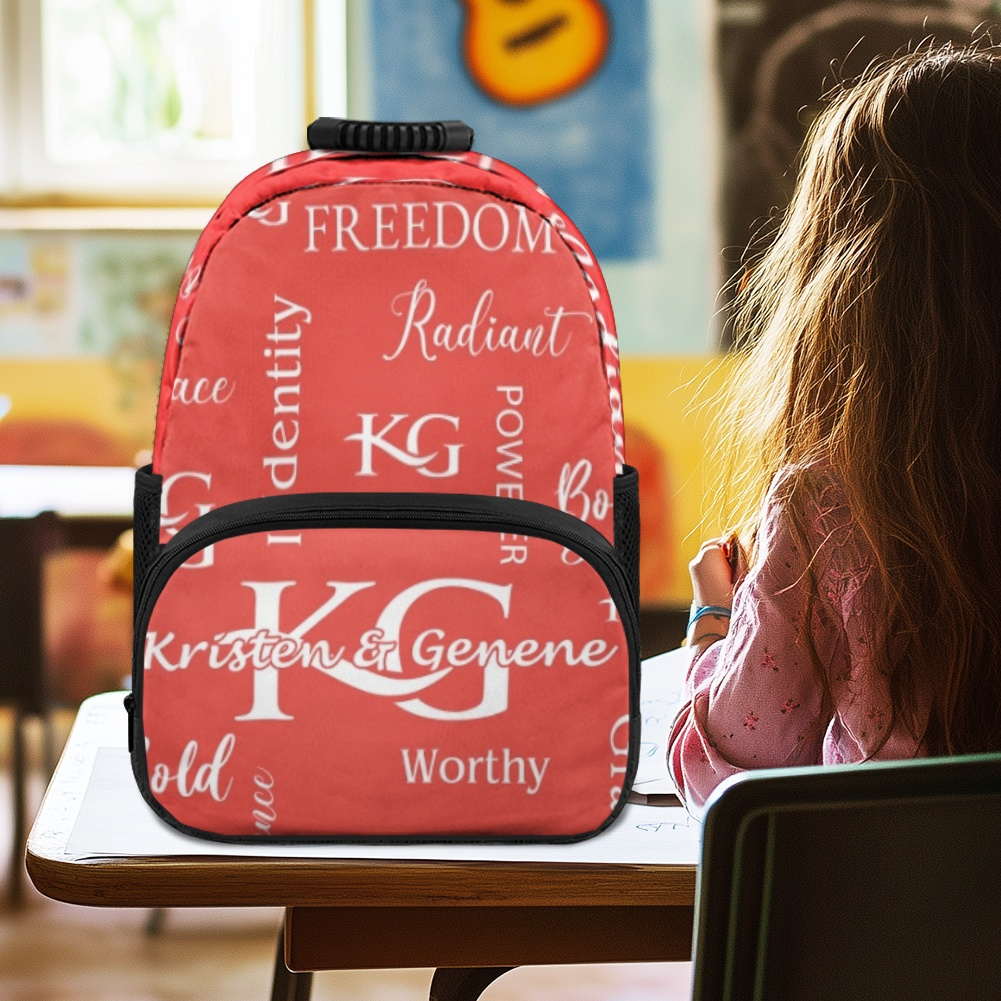 Red and White K & G Bold backpack