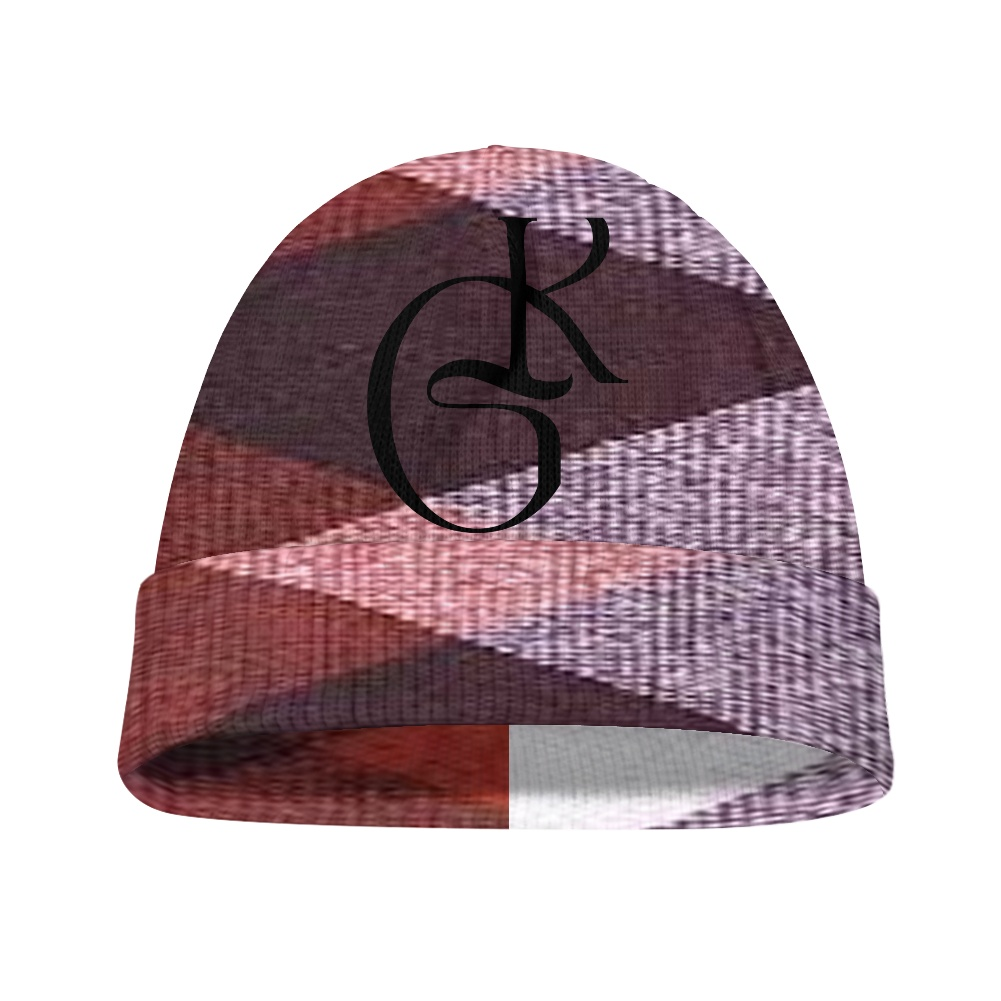 Burgundy and Lavender Jacket and Beanie