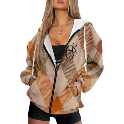 Brown and Rust plaid jacket and Scarf