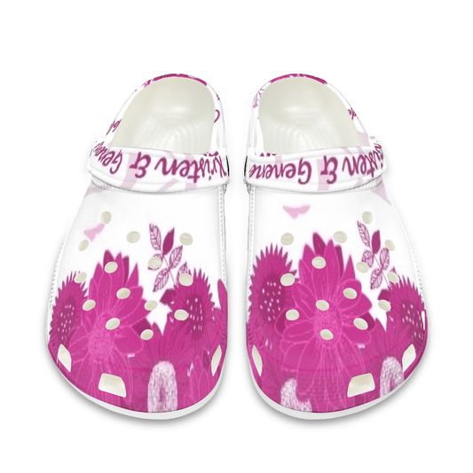 Hot Pink and White K & G Crocs