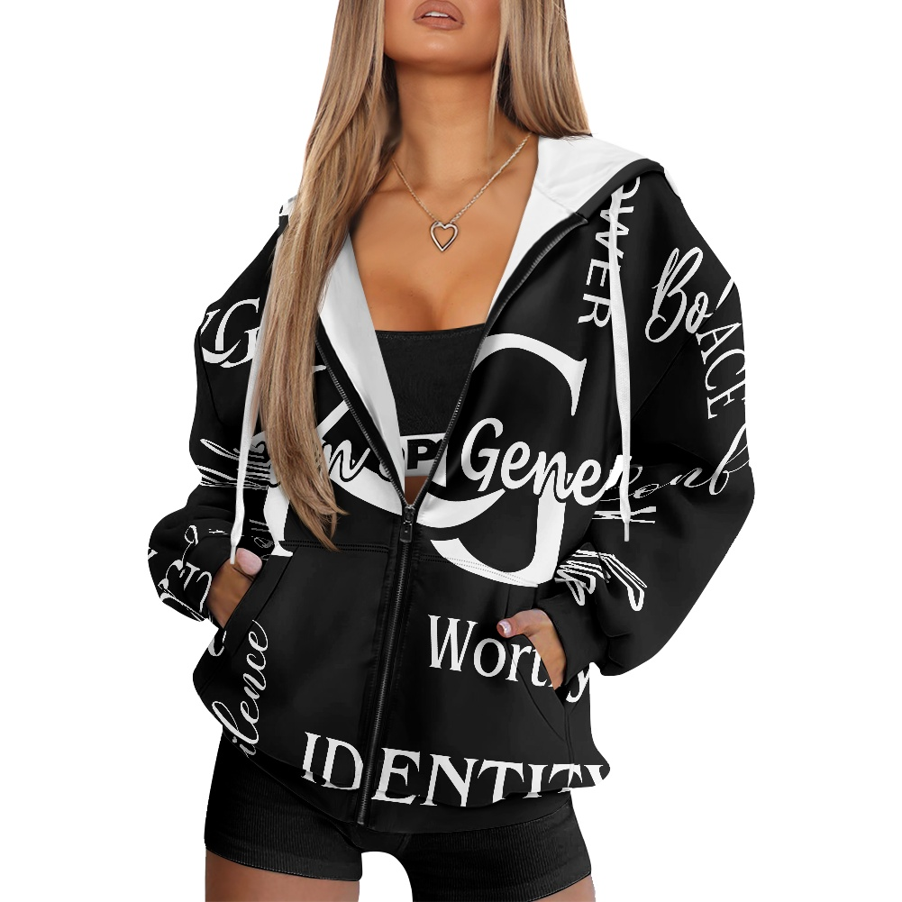 K & G Black and White jacket and Beanie Radiant Set