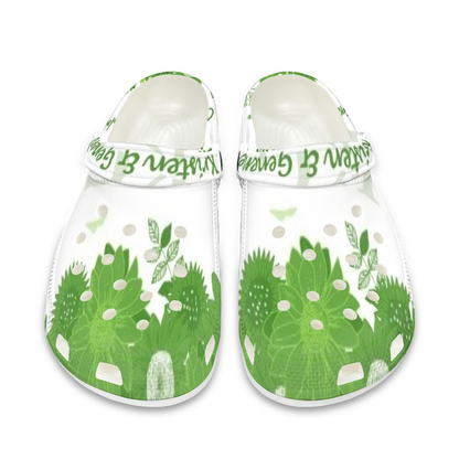Kelly Green and White K & G Crocs