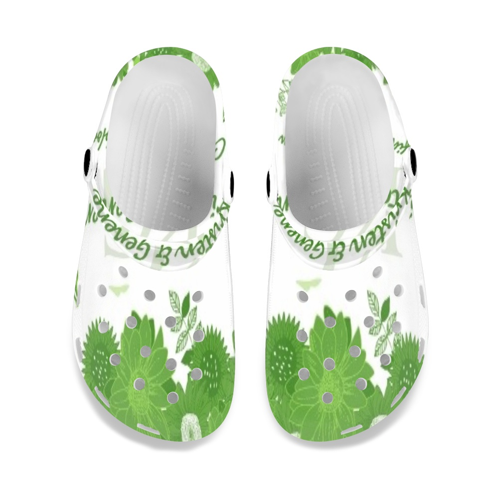 Kelly Green and White K & G Crocs