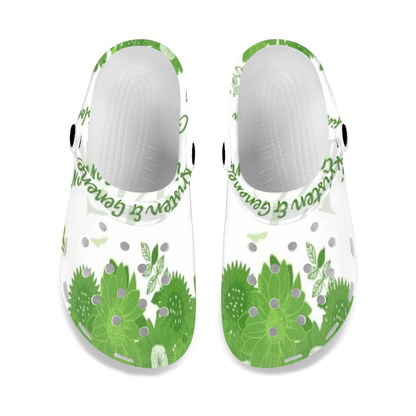 Kelly Green and White K & G Crocs