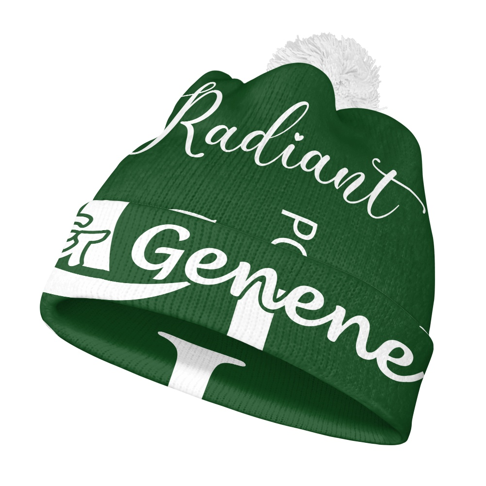 K & G Hunter Green and White Jacket and Beanie Worth Set