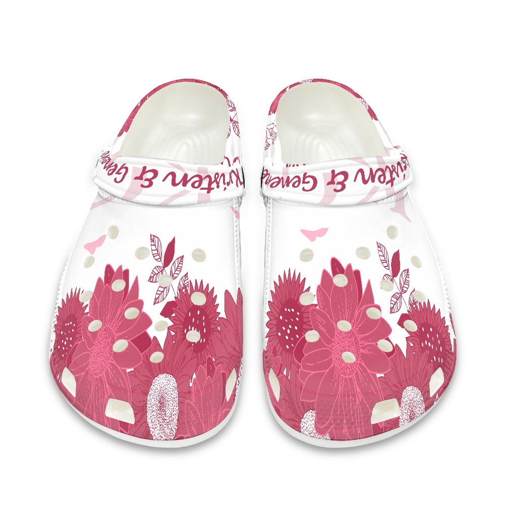 Maroon and White K & G Crocs