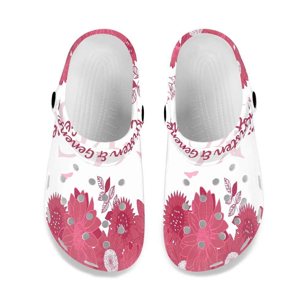 Maroon and White K & G Crocs