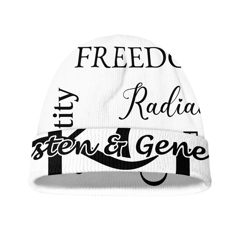 K & G White  and Black  Jacket and Beanie Grace Set