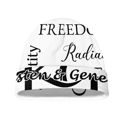 K & G White  and Black  Jacket and Beanie Grace Set