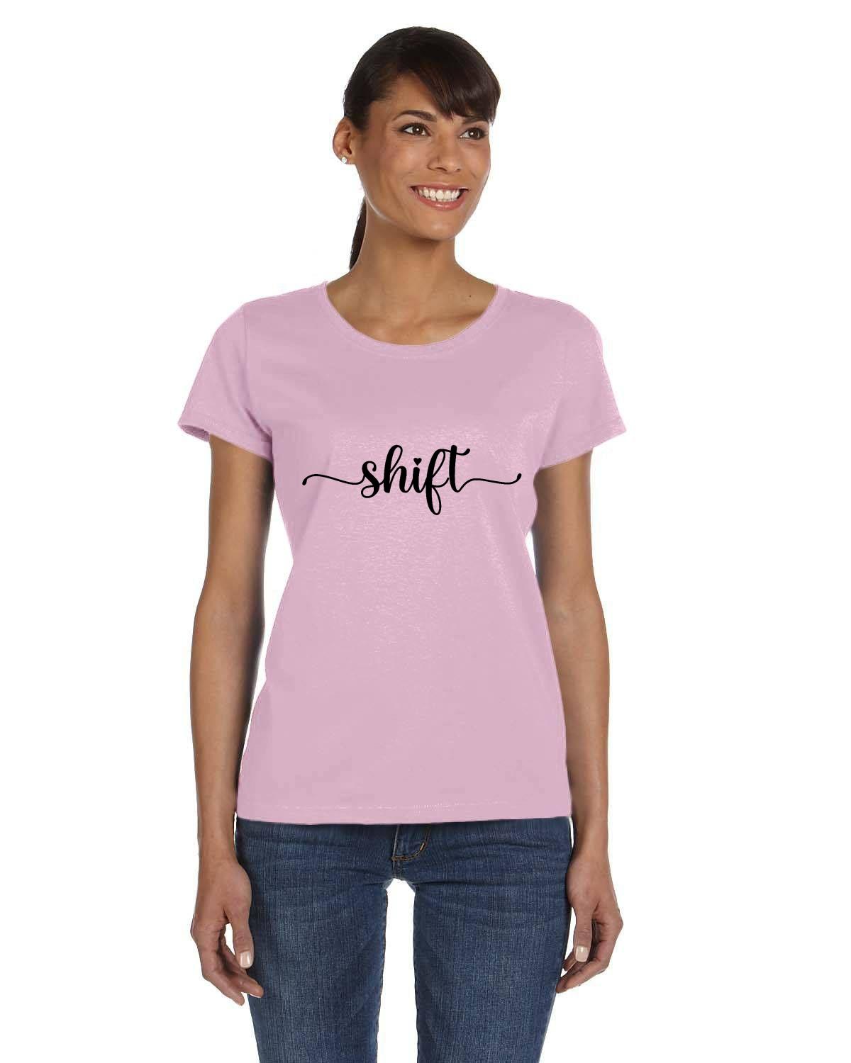 Black print Fruit of the Loom Ladies HD CottonTM T-Shirt