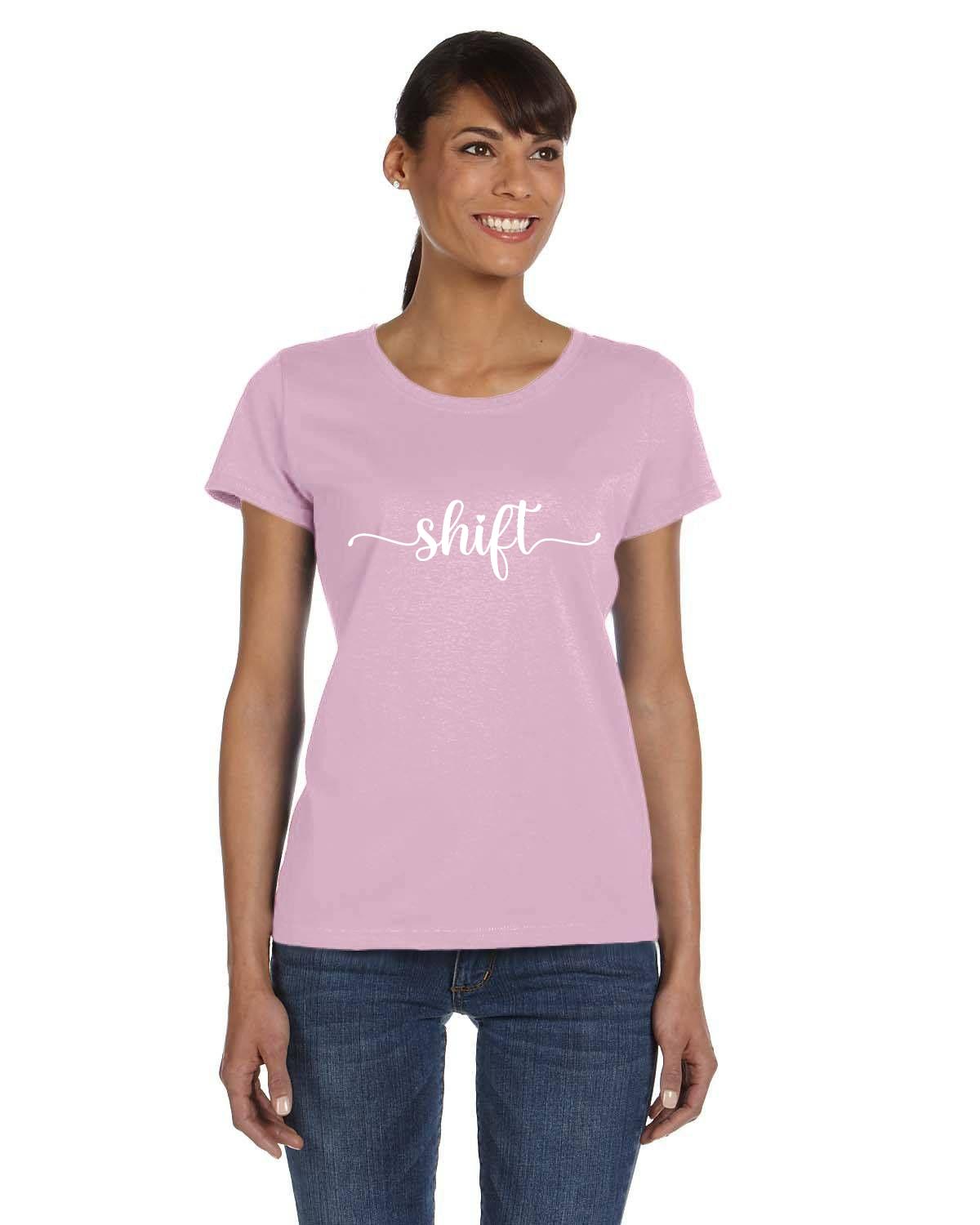 White print Fruit of the Loom Ladies HD CottonTM T-Shirt