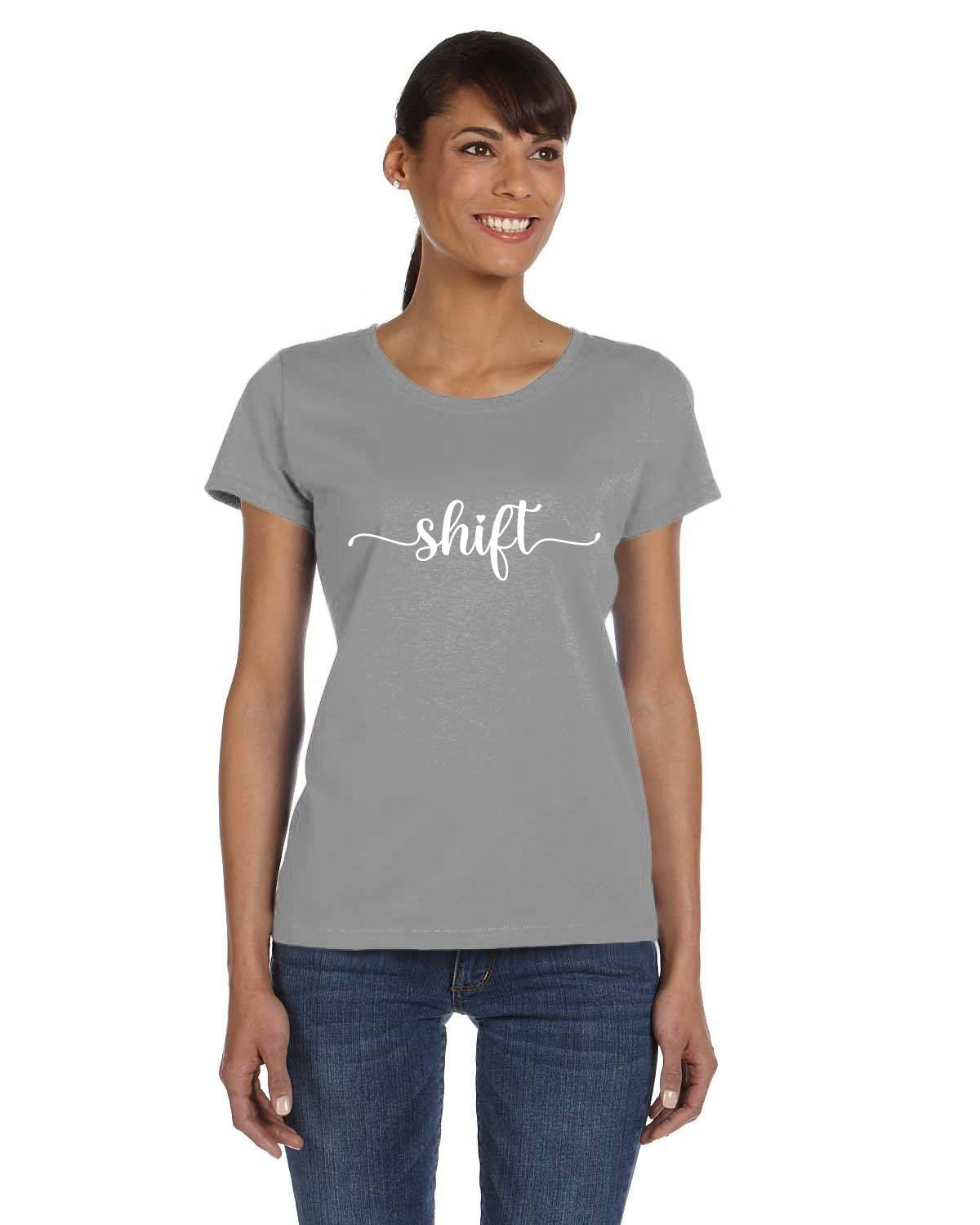 White print Fruit of the Loom Ladies HD CottonTM T-Shirt