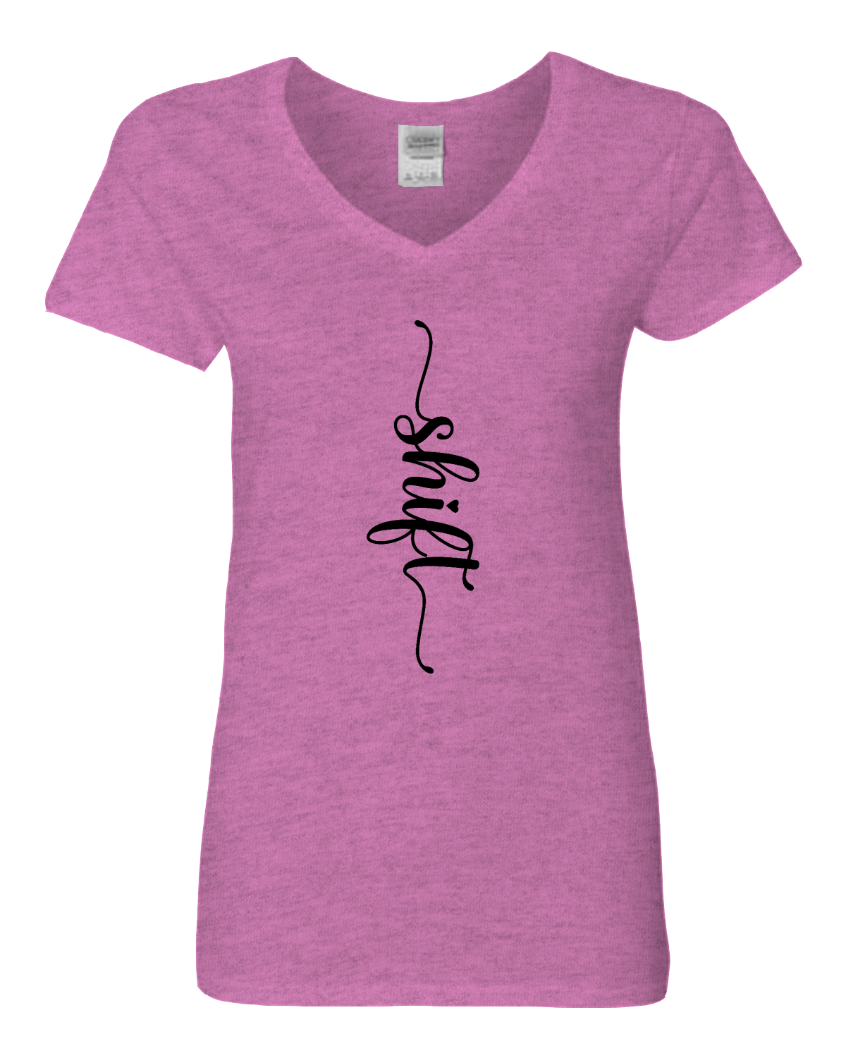 Black print Gildan Heavy Cotton™ Women’s V-Neck T-Shirt